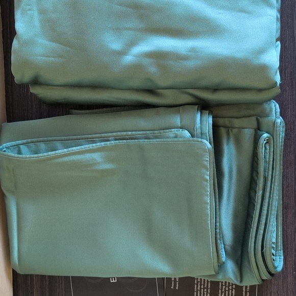 Ethan Allen Queen Duvet And Shams Set Salena Duvet Cover Set F/Q Size Sage Green - Picture 5 of 7